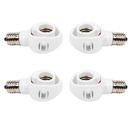 Abishion-E17 LED Bulb Only - Base Conversion Adapter Bulb Socket - Easy Installation - AC 100V-White 4 Pack