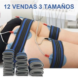 Elitzia venda elástica Lipolaer Bandas Piezas de repuesto para la máquina de belleza Strape 3 Tamaño 12pcs Negro Azul Marino Binding Pads ETBD012A