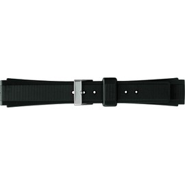 BAMBI CASUAL BGB107AO Watch Band, Urethane AJ Type, Buckle Type, 0.7 inches (17 mm), Black