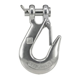 MAMDAFAON 3/8 Inch Safety Chain Hook with Latch,Heavy Duty Clevis Slip Hook Lifting Hook Winch Hook Tow Hook for Chain,304 Stainless Steel Crane Grab Hook Trailer Chain Hook,Capacity 2000Lbs