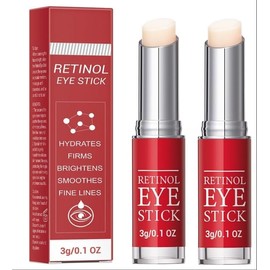 Retinol Eye Cream Stick, Retinol Eye Balm Stick, Smoothens Eye Cream for Wrinkles, Dark Circles, Puffy Eyes, Under Brightener Anti Aging, Reduces Fine Lines, Eye Bags Remover Men & Women (2)