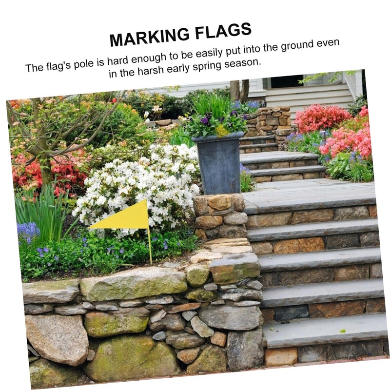 WOONEKY 5Pcs Durable Marking Flags for Garden Irrigation Lawn Projects