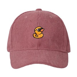 Tindo Corduroy Cap with Duck and Sunglasses - Stylish Unisex Hat for Leisure and Outdoor Activities, pink, Unit size