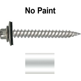 Stainless Steel Metal Roofing Screw:NO Paint (250) 12 x 2" Hex Sheet Metal Roof Screw. Sharp Point Metal to Wood siding Screws. 5/8" EPDM Washer.