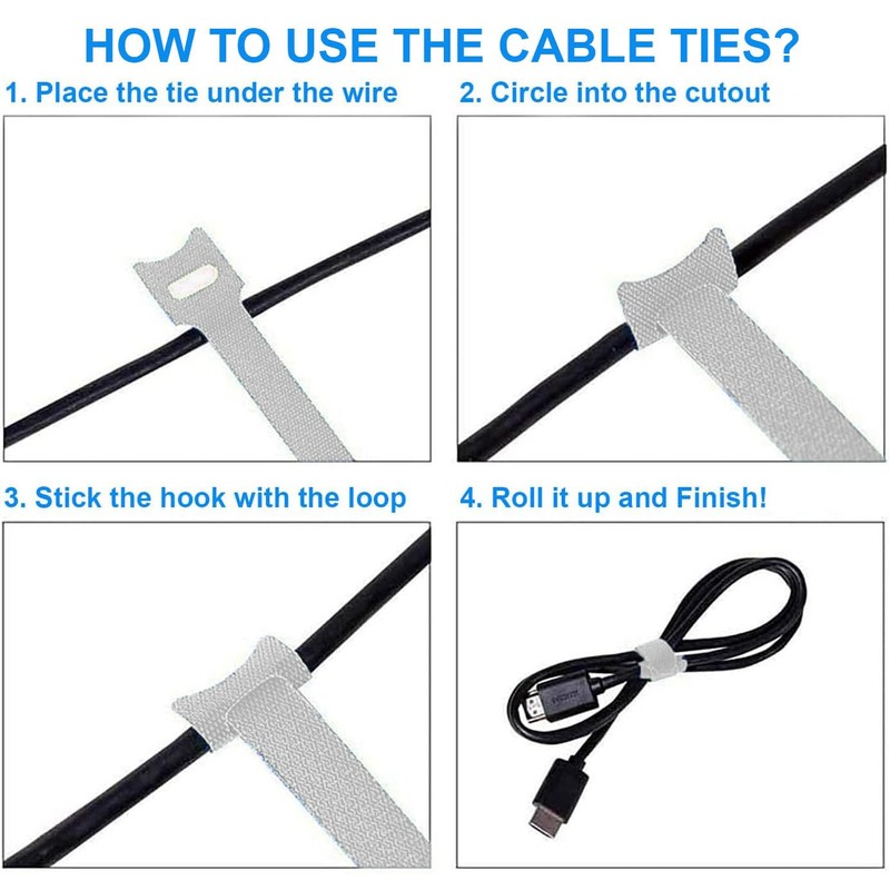 California JOS 60 PCS 6 Inches Reusable Cable Ties, Wire