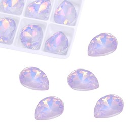 MECCANIXITY Tear Drop Rhinestones for Jewelry Making DIY for Nails Pointed Back Rhinestones Setting Crystals Stone for Crafts, Jewelry Making, Nail Arts, Shoes Purple 112 Pcs