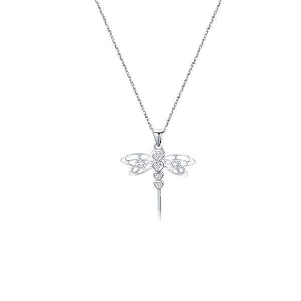 bobauna - Collar con Colgante de libélula con Diamantes de