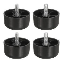 QUARKZMAN Pack of 4 1.18 x 2 Inch Furniture Feet, Plastic Sofa Couch Legs, Conical Replacement Legs, Tapered Feet for Chair, Sofa, Chest of Drawers, Cabinets, Bed, Black