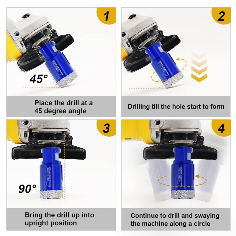 SHDIATOOL Tile Diamond Drill Bits Set,Porcelain Hole Saw, Cutter for
