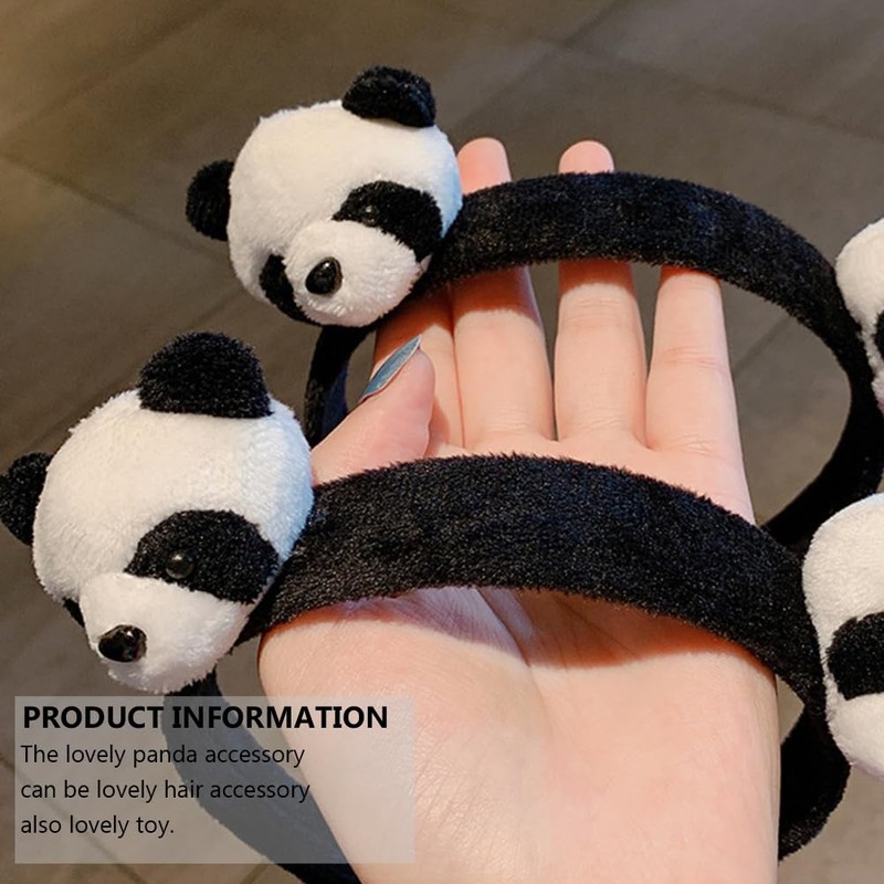 4Pcs Adorable Panda Diadema Pinza para El Cabello Atractivos Accesorios