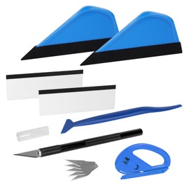 AiQInu Kit di 7 Pcs Attrezzi di Installazione di pellicole per vetri per Auto, Kit Applicazione Adesivi Auto con Taglierino Professionale e Spatole per Pellicola, per Installazione Pellicole Auto
