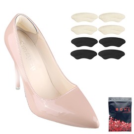 BONU Fan Heel Protector Cushion One Size 2 Pairs 4 Pcs (Black)