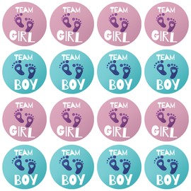 Pink and Blue Gender Reveal Stickers - 100 Count, Team Boy and Team Girl Voting Labels for Baby Shower and Gender Reveal Decorations
