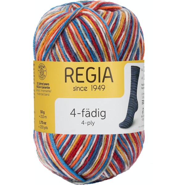 Regia 4-Ply Colour Hand Knitting Yarn, Sock Yarn, 50 g Balls, 13 x 5 x 5 cm