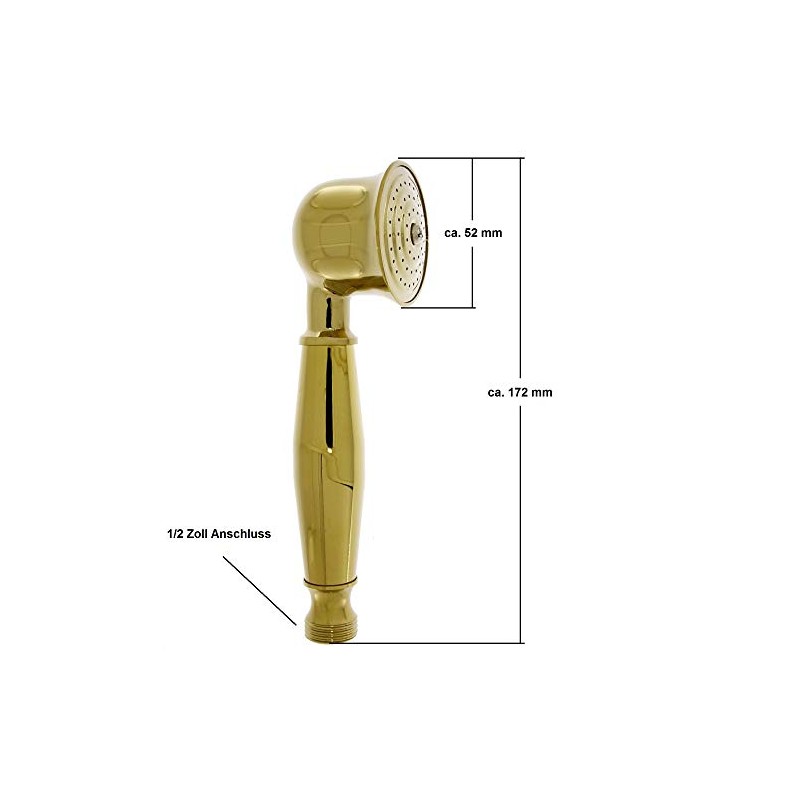 Nostalgia Retro Hand Shower Head - Brass with Gold Surface
