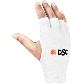DSC 1501497 Attitude Cricket Batting Inner Gloves For Boys | Cotton Material | Cut Finger for Better Grip | Faster Sweat Absorbtion | Kit for Men and Boys | White, Youth