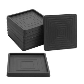 Anxingo 8Pcs 3.5Inch Anti-Slip Furniture Pad Protector for Hardwood Floors​​​​​​​, Rubber Bed Leg Pads, Furniture Coasters Cups (Black)