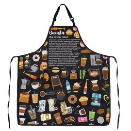 UJIMS Coffee Barista Gifts Barista Baking Apron Coffee Lovers Gifts Caffeine Addict Gift (Barista Apron)