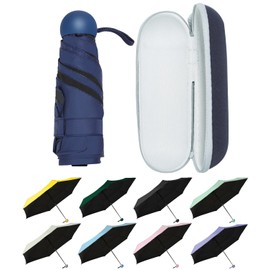 UVANTI Mini Travel Umbrella with Case – Lightweight Sun & Rain Parasol, Compact Pocket Size for Backpack or Purse, UV Protection for Kids, Girls, Boys, and Women – Small Folding Travel Essential