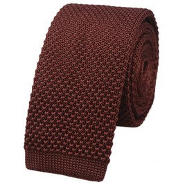 Men Classic Rust Brown Solid Color Woven Silk Knitted Ties Designer Cotton Necktie Neckwear