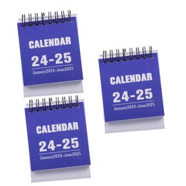 Operitacx 3 Stück 2024 2024 Mini-Tischkalender tischkalender basteln schreibtischkalender Drahtgebundener Kalender 2024 Tageskalender Kalender für den Schreibtisch Kalenderschreibtisch Blue