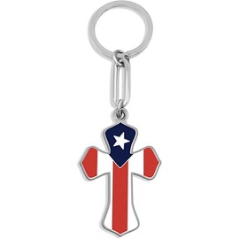 Puerto Rico Flag Keychain (Cross)