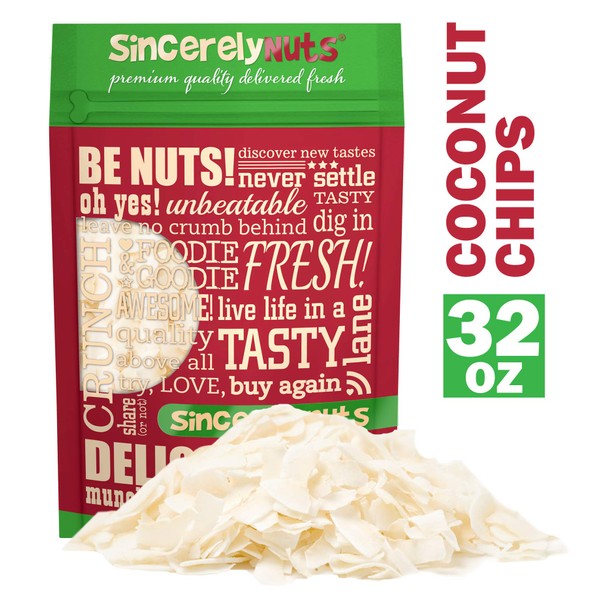 Sincerely Nuts Coconut Chips (Unsweetened)(2 LB) Shaved and Dried Snack