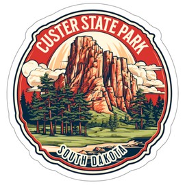 Custer State Park South Dakota Sticker Souvenir Decal Vinyl Small Waterproof for Water Bottle Mug Passport Scrapbook Laptop Tumbler Skateboard Phone 4" Funny Gift ID44990