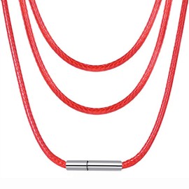 LERSUSI - Collar de cuerda de 2 mm y 3 mm de ancho para hombres con cierre, cuerda impermeable, cadena de cera para colgante, 16 a 26 pulgadas para mujeres y hombres, 3pcs/2mm/16inches, Sin piedra