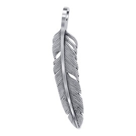 Feather Design Turquoise Gemstone Inlay 925 Sterling Silver Pendant for Women