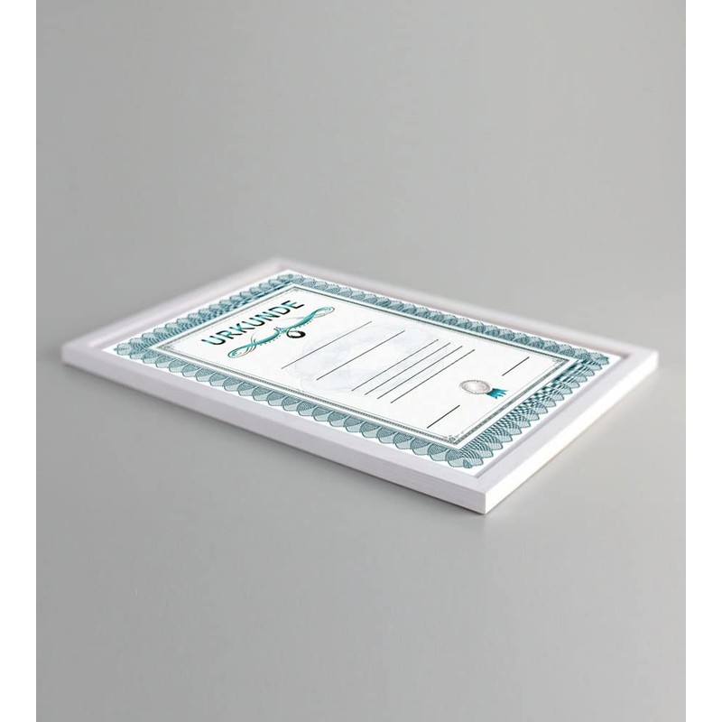 Document Picture Frame Wooden Certificate Photo Frame Poster Colour: White