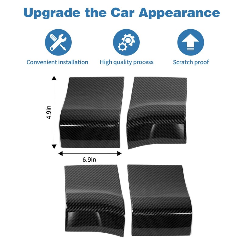 PDKLIN for F150 Inner Door Handle Panel Trim Cover Carbon