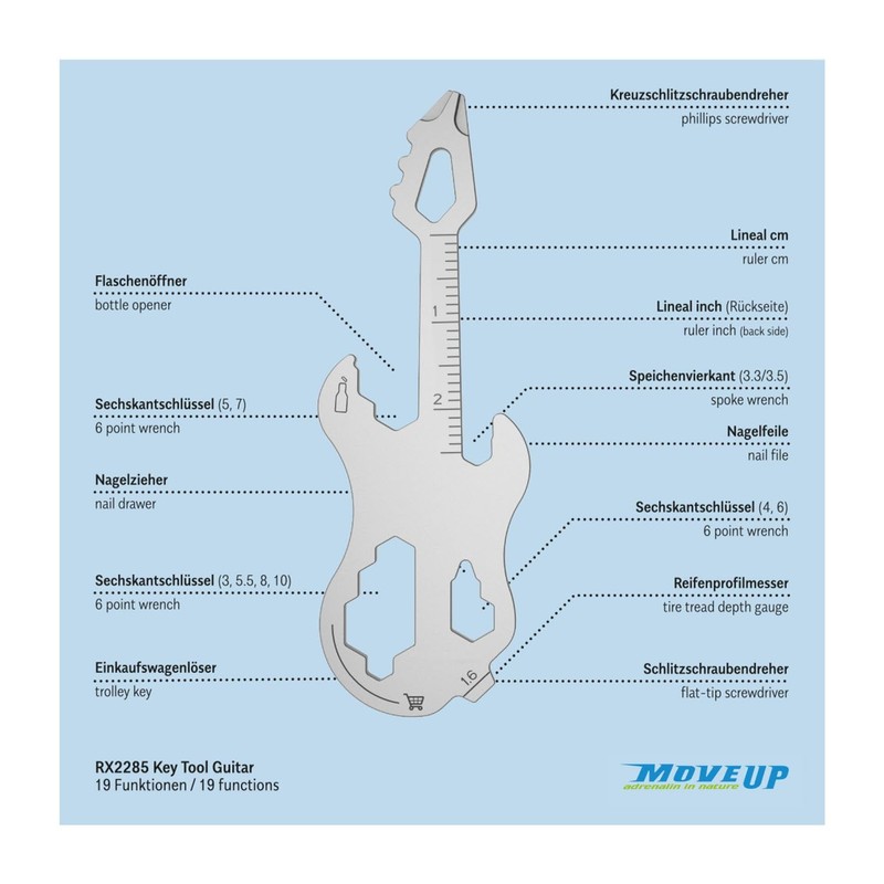 Gift Item: ROMINOX Key Tool Guitar, 19 Functions, Keytool Keytool