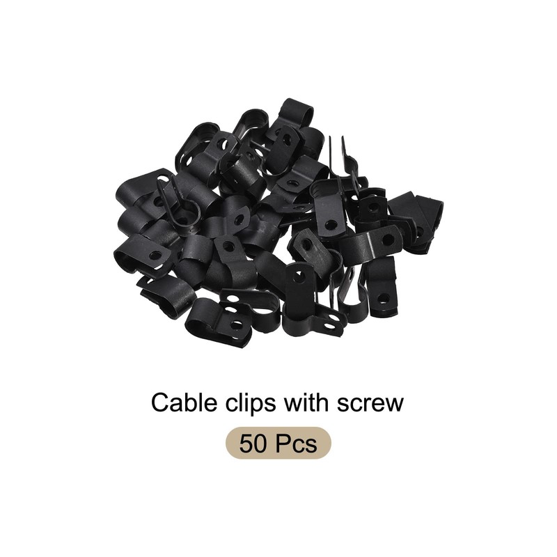 Rebower R Type Cable Clamp Wire Management Clips (With Screws)