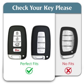 WORCAS TPU Smart Key Fob Case Protective Cover Compatible with Hyundai Azera Elantra GT EQUUS Genesis Coupe Santa FE Sonata Tucson Veloster KIA Borrego Forte Sorento Soul SPORTAGE(Gray)