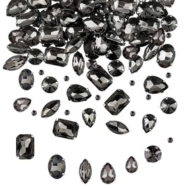 186 Pieces Rhinestones for Sew-on, Gem Diamond, Glass Crystal Rhinestones, Rhinestones Clothing, Decorative Diamonds, Hand Stitched Diamond Accessories for DIY Clothing, Bridal Shoes, Accessories