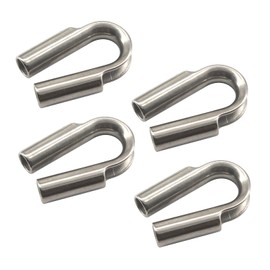 M10 Wire Rope Thimble 304 Stainless Steel Tube Thimble Wire Rope Cable Clamp Clips (4 Pieces)