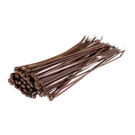 GTSE Brown Cable Ties, 300mm x 3.6mm, Pack of 100, 12” Premium Nylon Zip Ties, Multi-Purpose Plastic Tie Wraps, Secure Self-Locking Mechanism, for Home, Garden, Office and DIY
