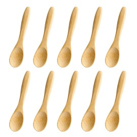 10 Pieces Handmade Small Wooden Spoons, 3.54 Inch Mini Honey Spoon, Table Tea Spoons, Tiny Coffee Spoons for Sugar Condiment Spices Salt Sauces Ice Cream (10 Pieces)