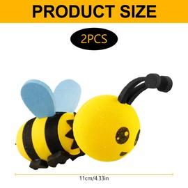 Lotsdonxia 2 Pcs Cute Honey Bee Antenna Balls – EVA Car Roof Decoration Easy to Install Fun Anti-Collision Aerial Toppers for All Vehicle Models