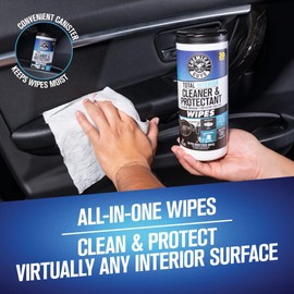 Chemical Guys Toallitas en bote - Limpiador y protector total de interiores, ideal para coches, camiones, todoterrenos, vehículos recreativos y más (60 uds.)