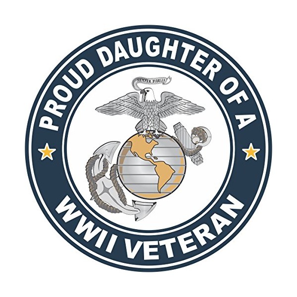 US Marine Corps Proud Daughter of a WW2 Veteran Decal Sticker 5.5"