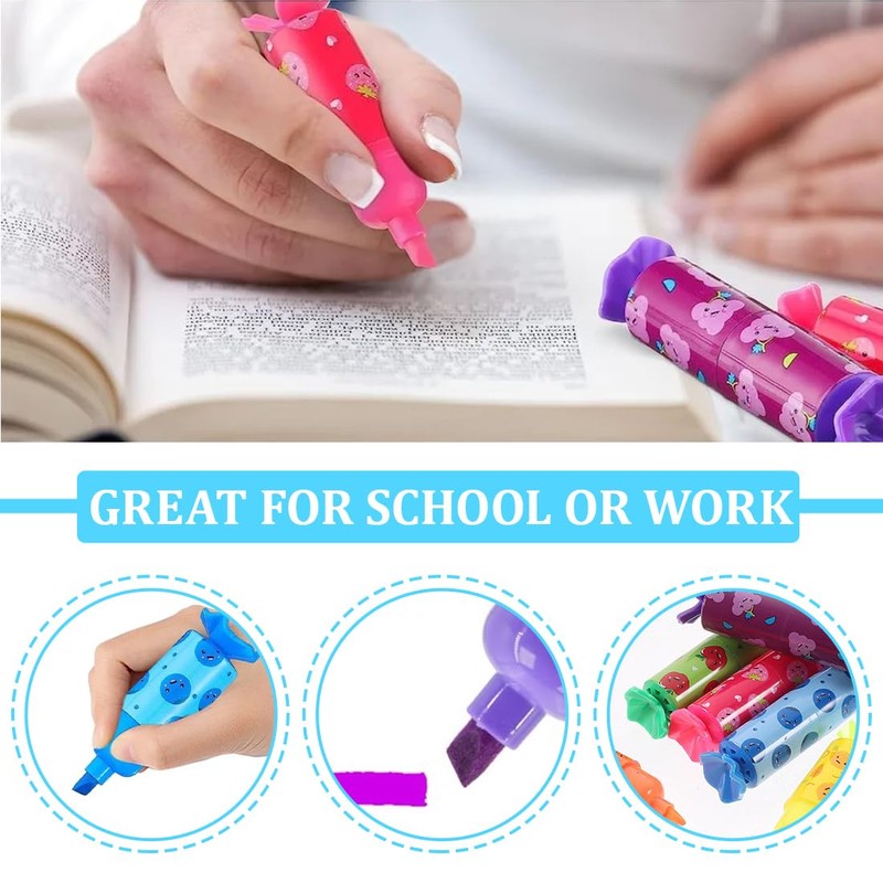 WUSJCOF Pack of 12 Mini Highlighter Pens Set Mini Textliner