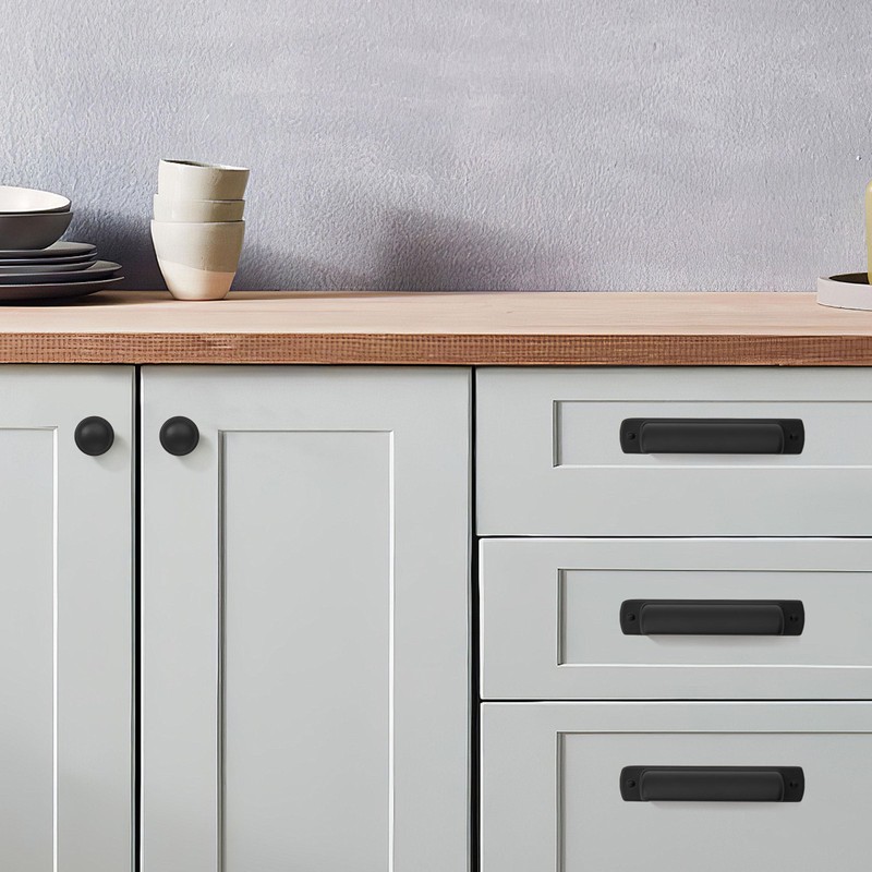 khtumeware 10 Pack 3 3/4" Drawer Pulls Matte Black Drawer