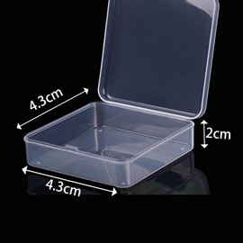 Globellapro 4PCS Square Transparent Plastic Organize,Small Storage Box with Lids,Empty Mini Clear Plastic Storage Containers Box Case for Small Item,4.3 * 4.3 * 2cm
