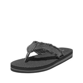NORTIV 8 Mens Grey Flip Flop Thong Summer Beach Sandal 181111/Black/Grey -12