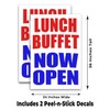 Lunch Buffet Now Open (24" X 36") Vinyl Decal Only