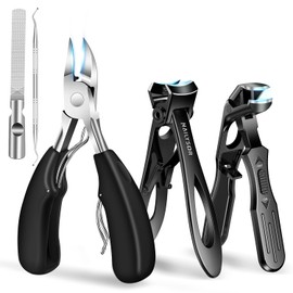 Nailysor 2025 Toenail Clippers for Thick Nails for Seniors, Nail Clippers for Men Angled Head Toe Nail Clippers Wide Jaw Opening with Catcher, Heavy Duty Ingrown Toenail Clippers Long Handle