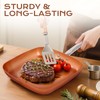 Toutrop Non-Stick Copper Square Frying Pan, 12" Chef Skillet with