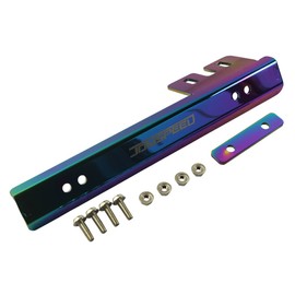 JDMSPEED Universal Neo Chrome Front Bumper License Plate Mount Bracket Relocator Holder Bar